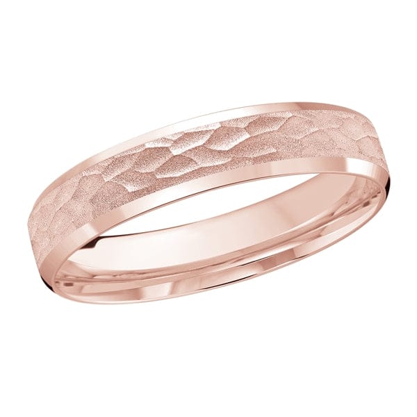 Men's 4-8mm Hammered Beveled Edge Wedding Ring
