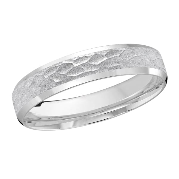 Men's 4-8mm Hammered Beveled Edge Wedding Ring