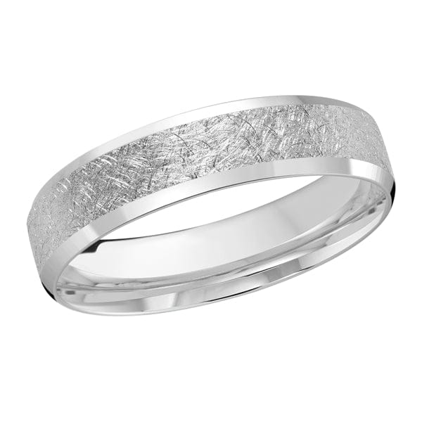 Men's 4-8mm Scratch-finish Beveled Edge Wedding Ring