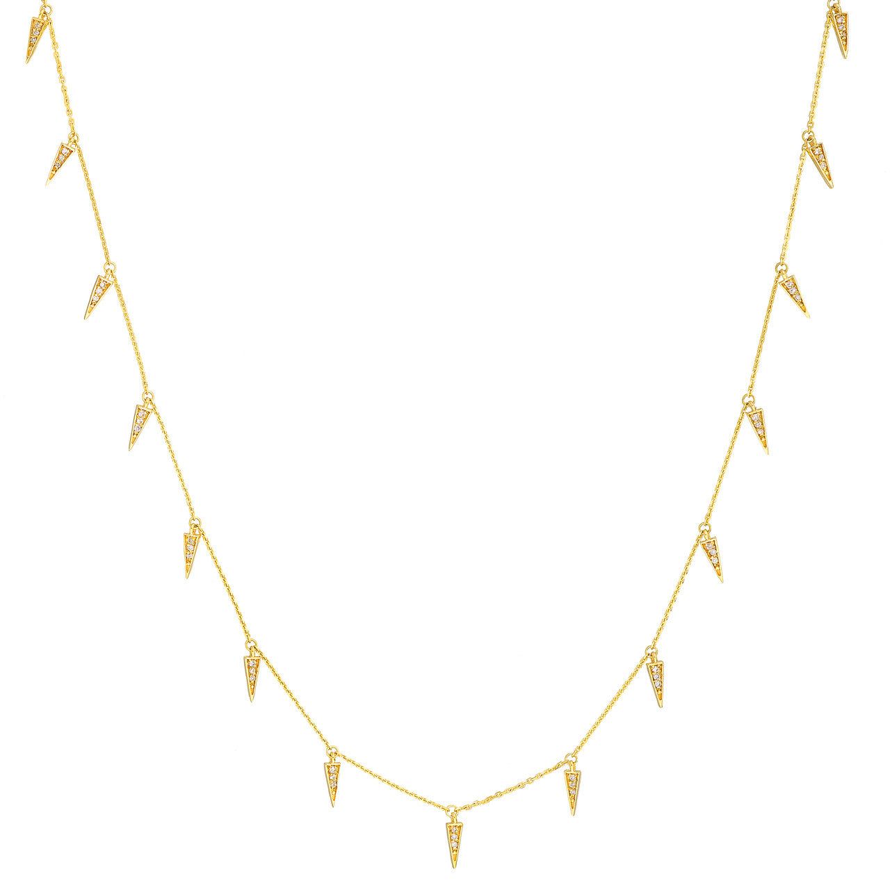 14kt Gold 0.23 CTW Diamond Spear Drops Necklace