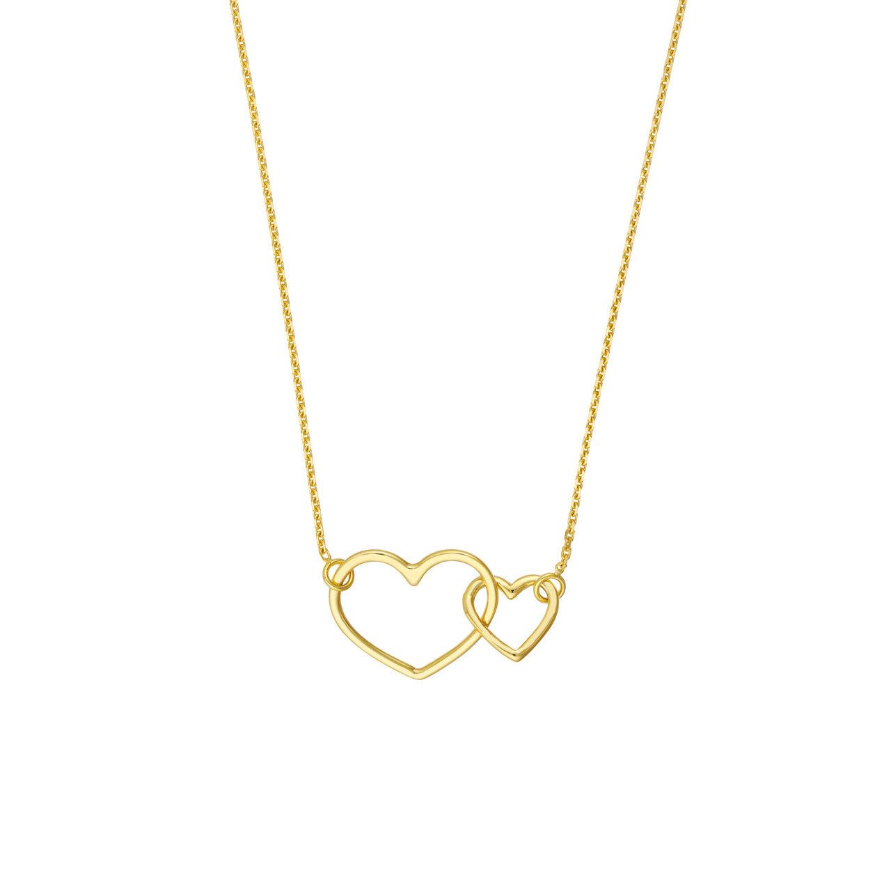 14kt Gold Interlocked Open Hearts Necklace