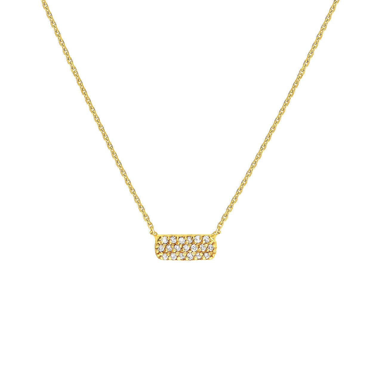 14kt Gold 0.07 CTW Mini East to West Diamond Dog Tag Necklace