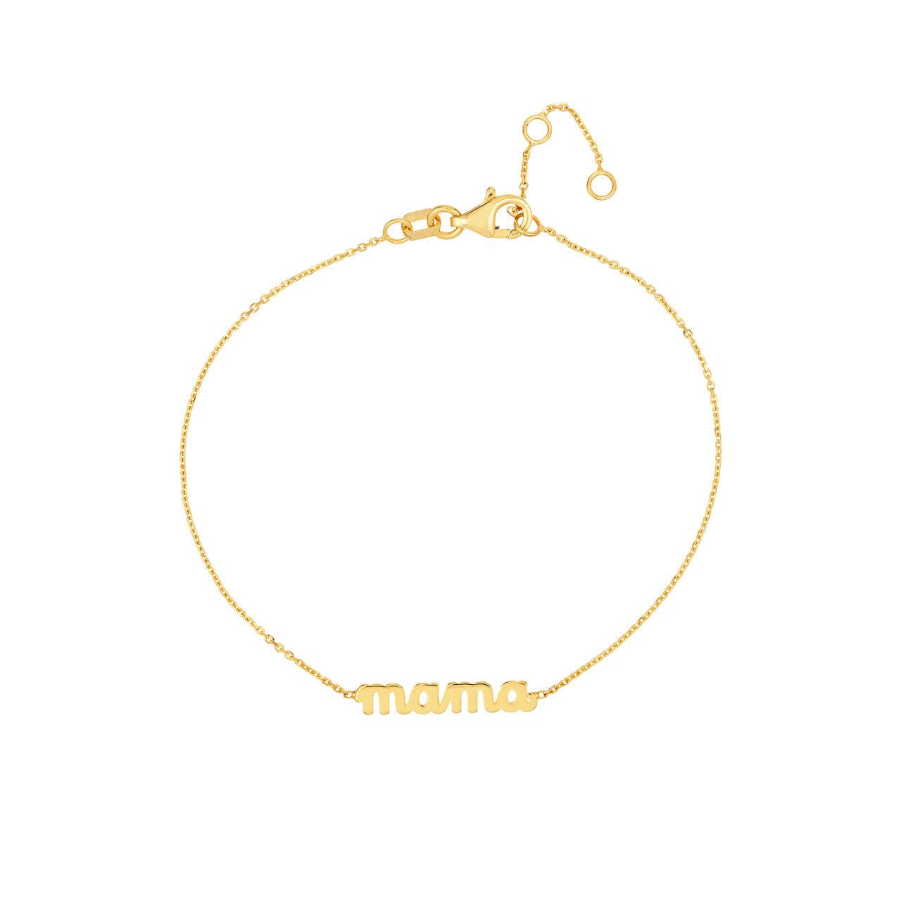 14kt Gold Mama Nameplate Adjustable Bracelet