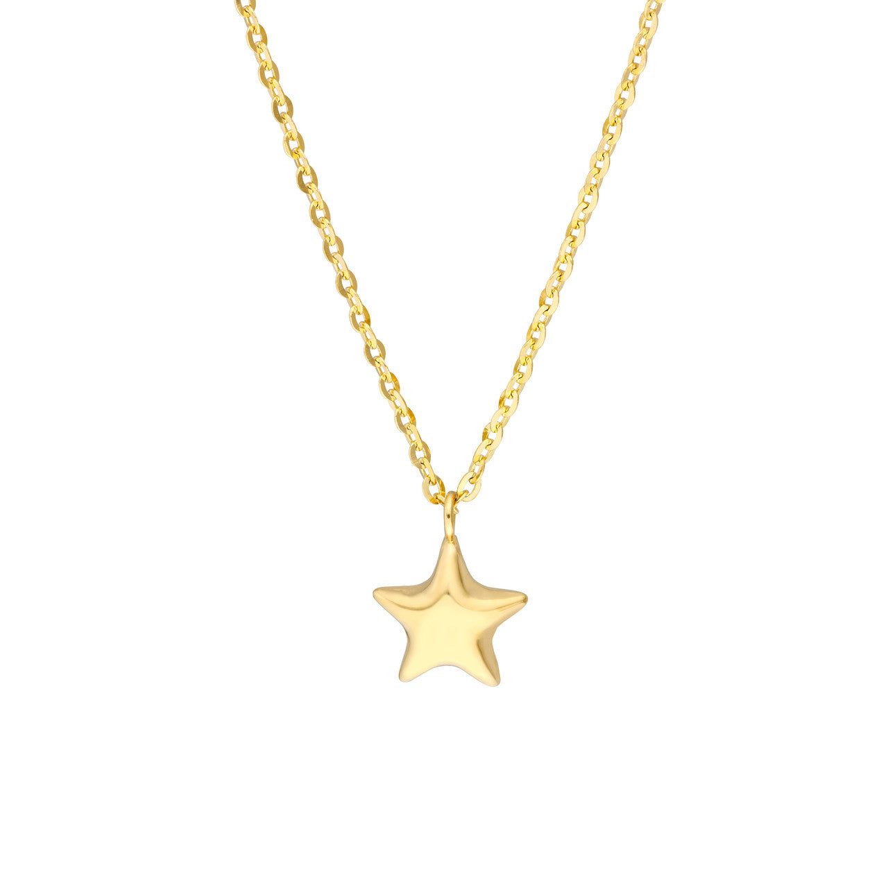 14kt Gold Children's Puff Star Chain Necklace