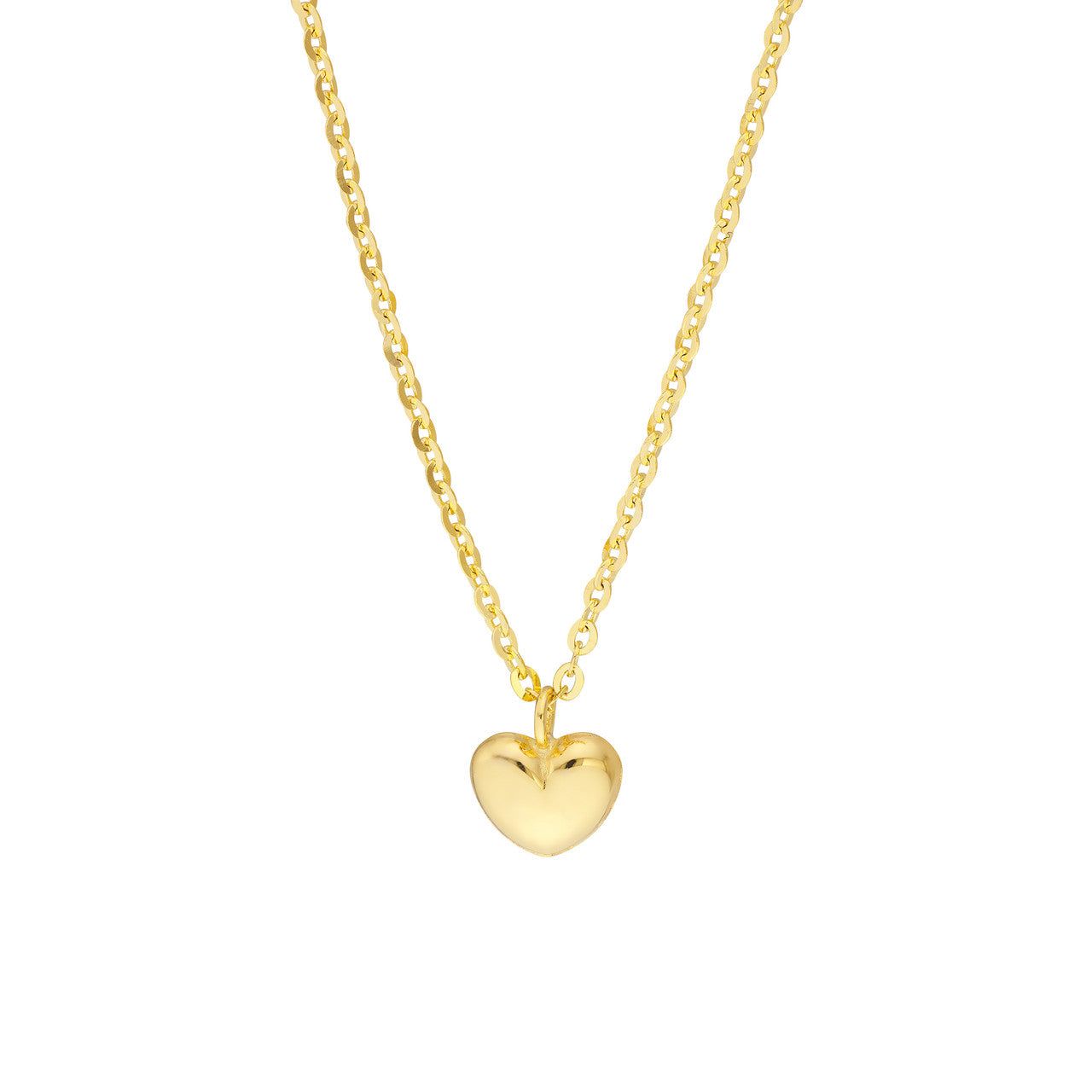 14kt Gold Children's Mini Puff Heart Necklace