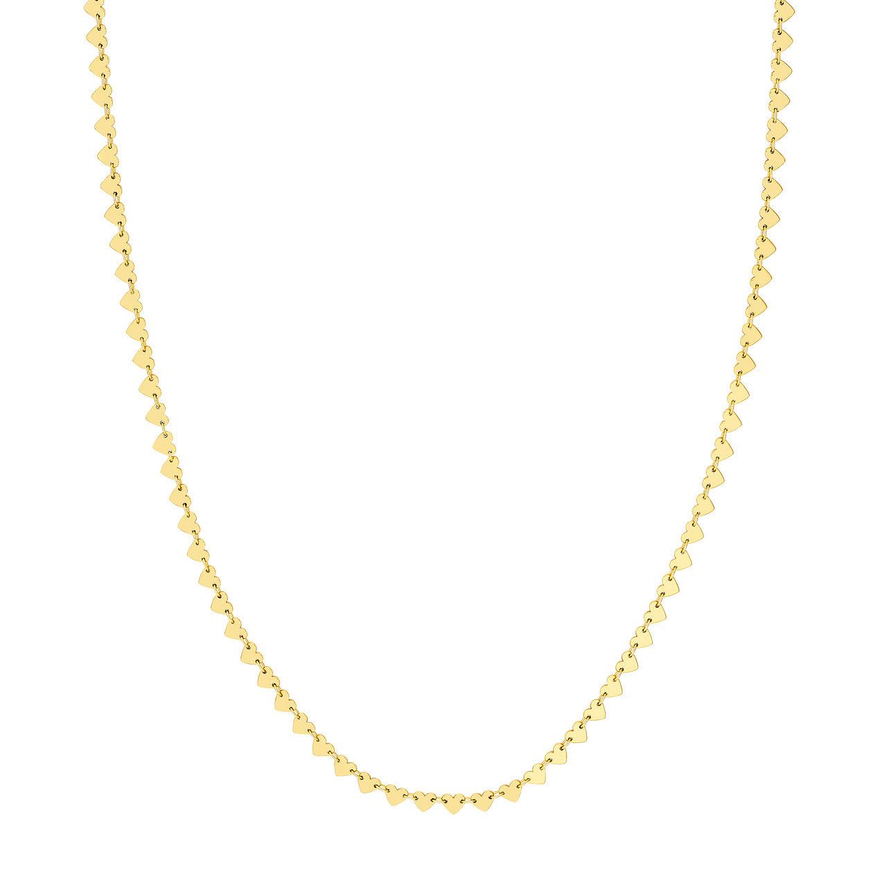 14kt Gold Side by Side Heart Station Necklace