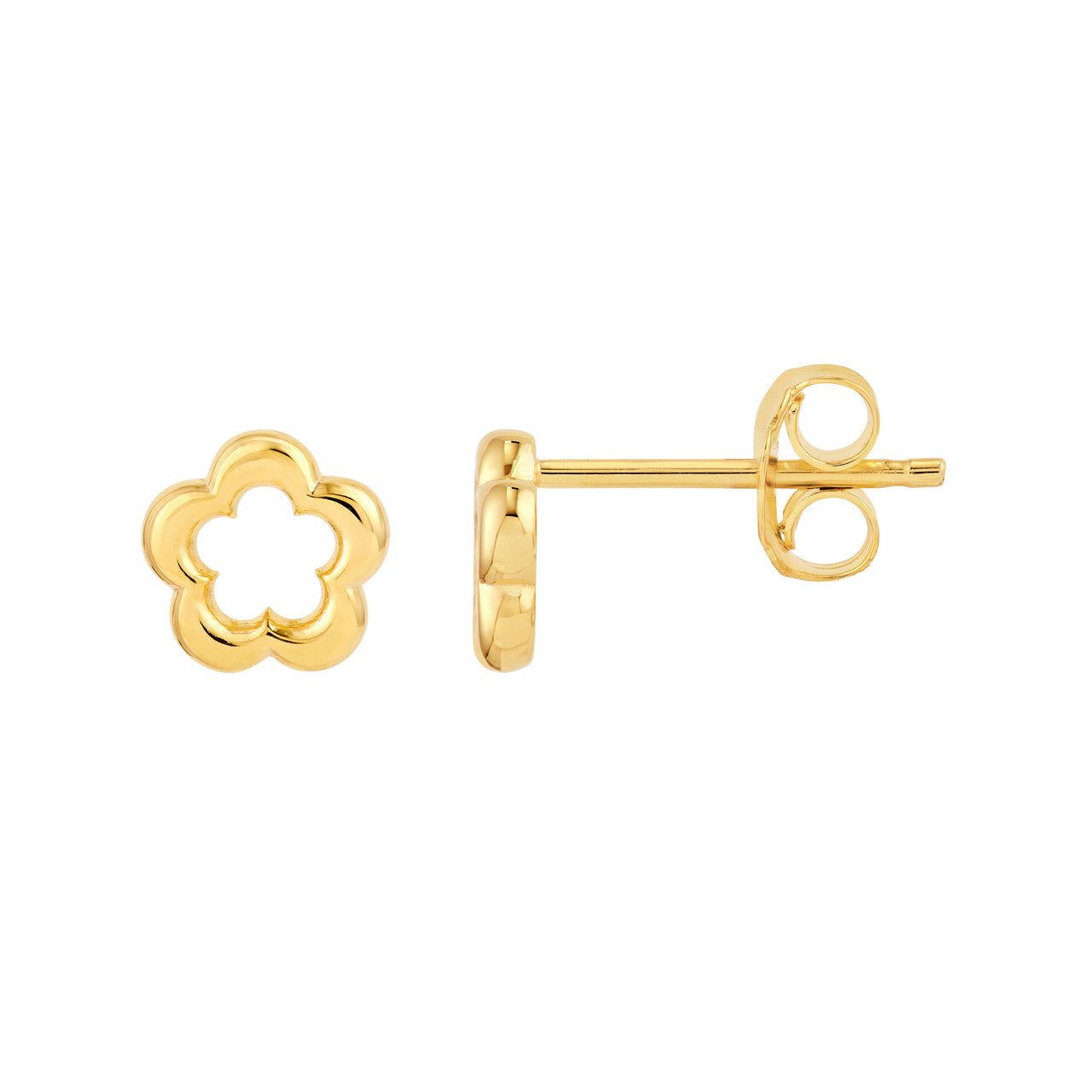 14kt Gold Children's Open Flower Stud Earrings