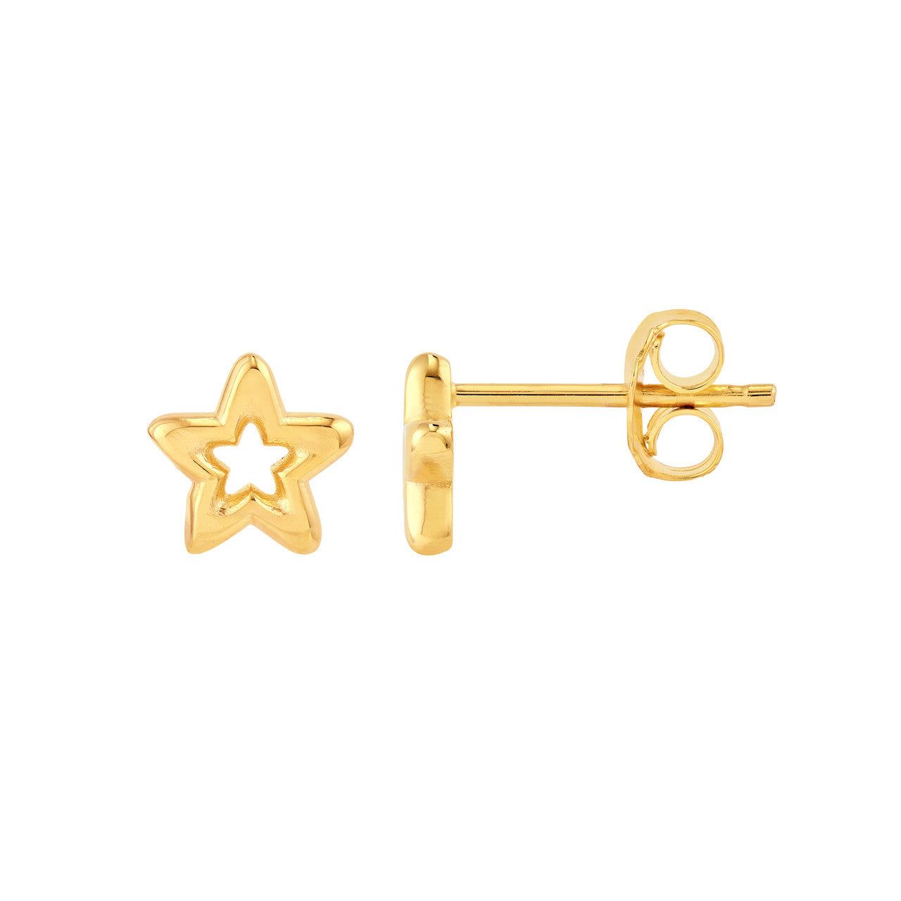 14kt Gold Children's Open Star Stud Earrings