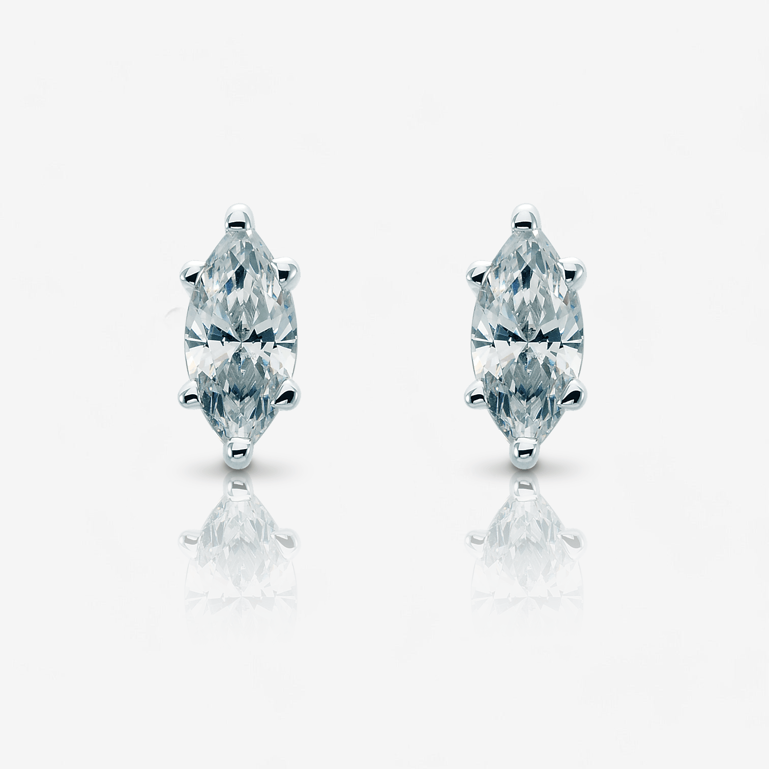 Custom Marquise-Cut Diamond Stud Earrings