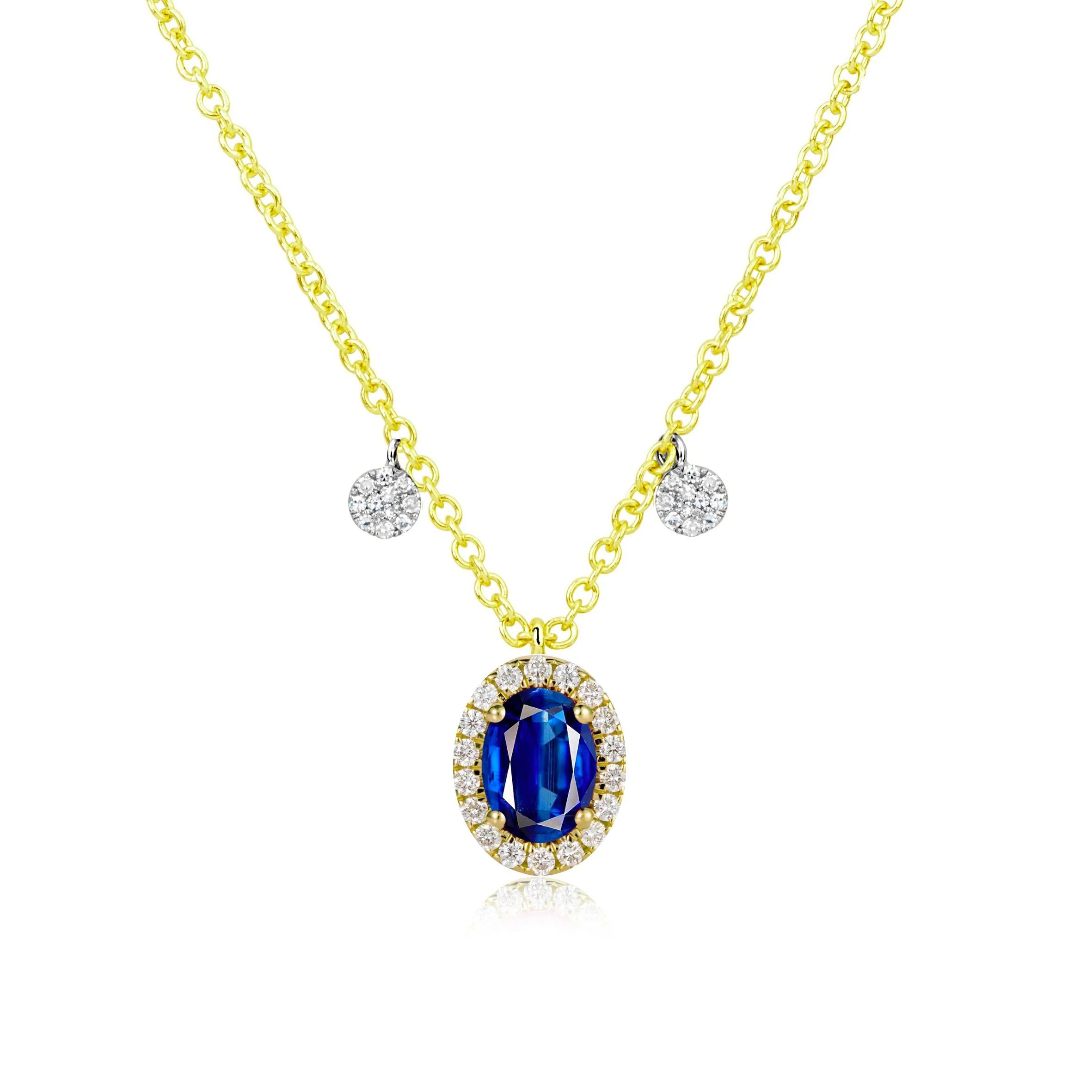 Meira T 14kt White Gold Blue Sapphire & Diamond Necklace