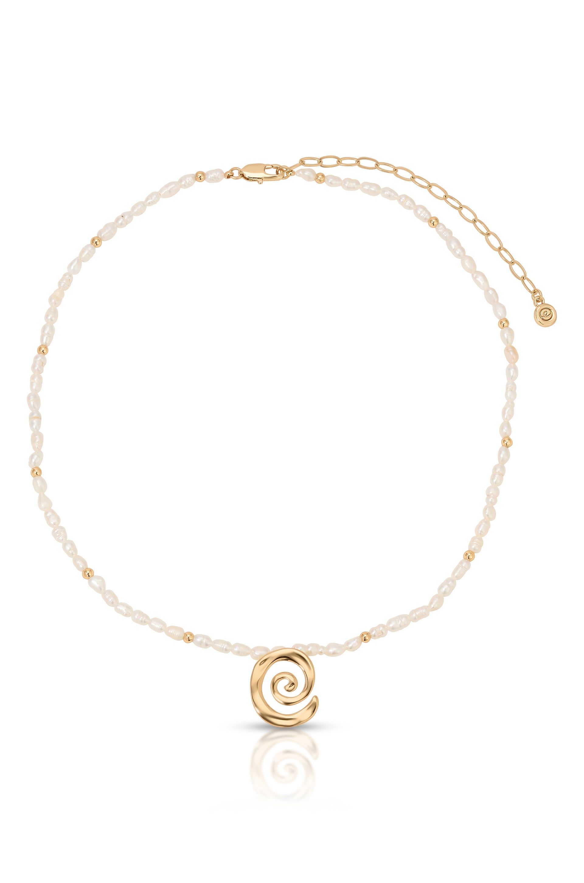 Ettika 18kt Gold Plated Aura Pearl Necklace