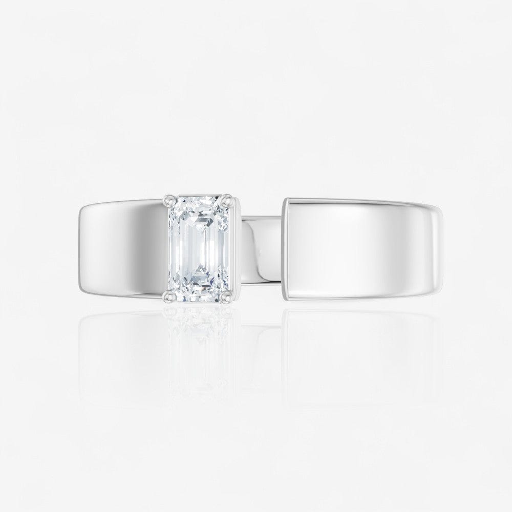 0.30 CTW 14kt Gold Lab-Grown Emerald Cut Diamond Open Cigar Fashion Band