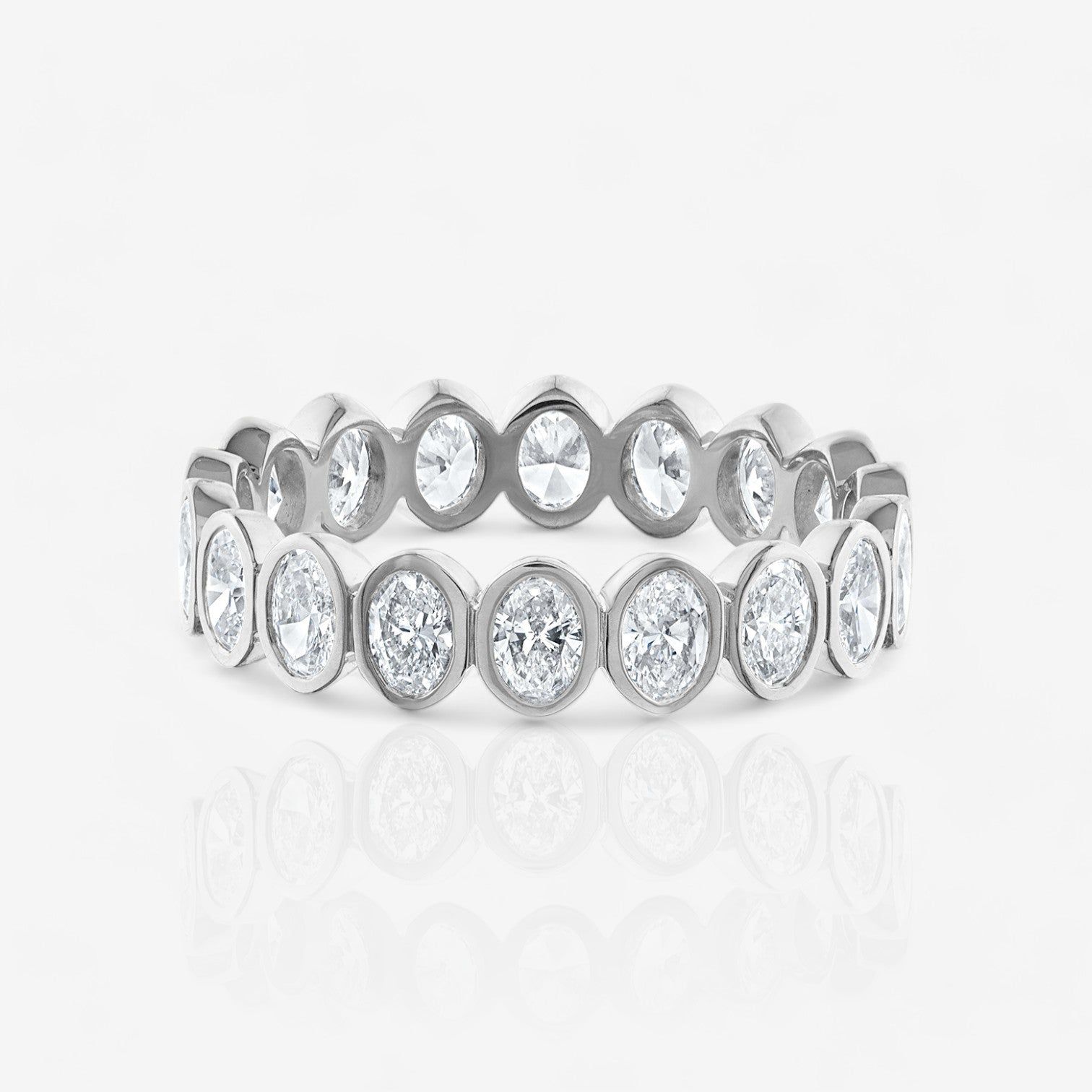Oval-Cut Lab Diamond Bezel Set Eternity Ring
