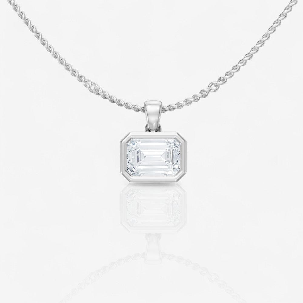 Design Your Own Bezel-Set Emerald Cut Solitaire Pendant Setting