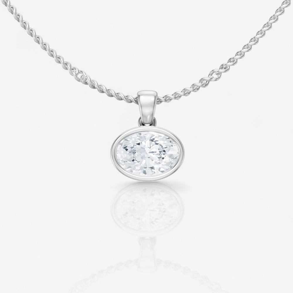 Design Your Own Bezel-Set Oval Cut Solitaire Pendant Setting