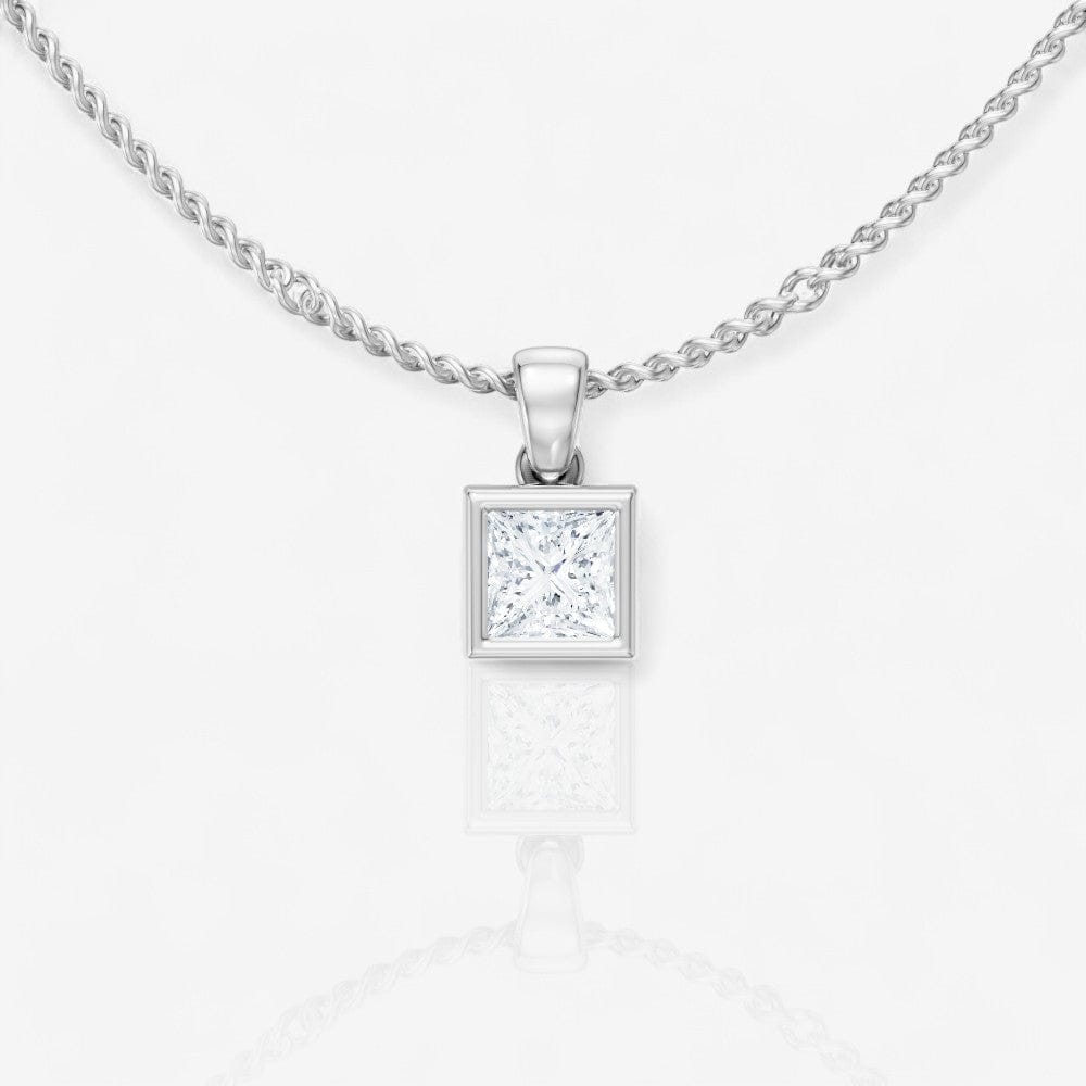 Design Your Own Bezel-Set Princess Cut Solitaire Pendant Setting
