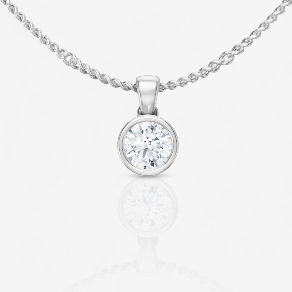 Bezel-Set Round Solitaire Lab-Grown Diamond Pendant