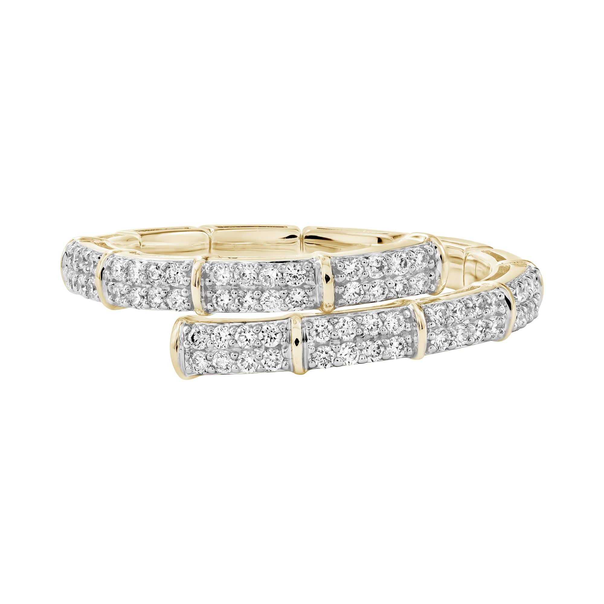 0.33 CTW 14kt Gold Double Row Lab-Grown Diamond Wrap Fashion Ring