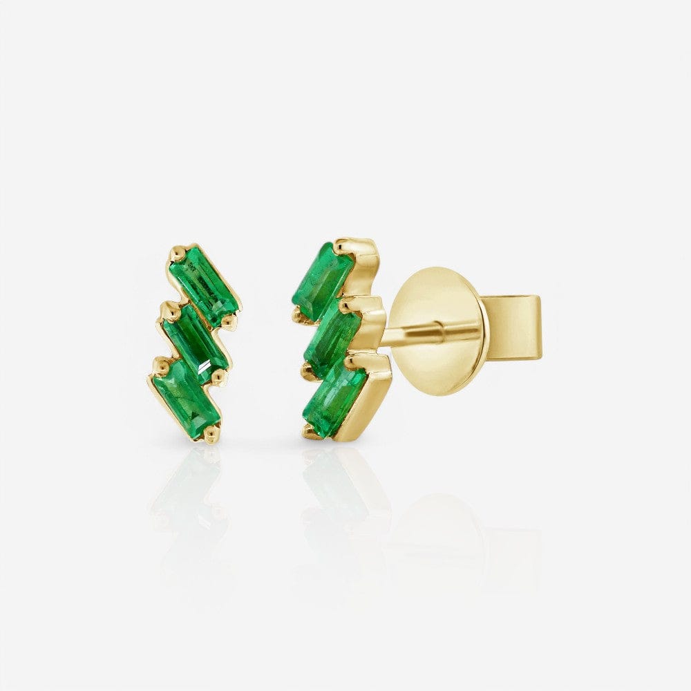Emerald Baguette Stud Earrings