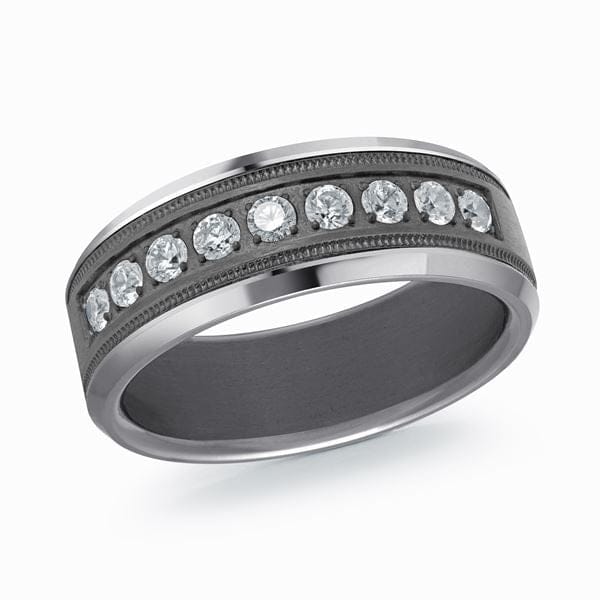 Men's 8mm 0.45 CTW Tantalum & Diamond Wedding Ring