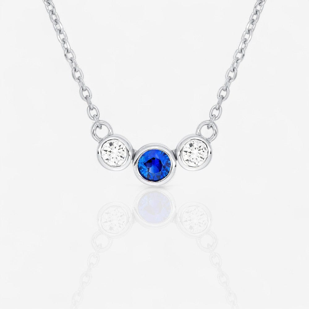 Sapphire & Diamond Bezel Graduated Necklace