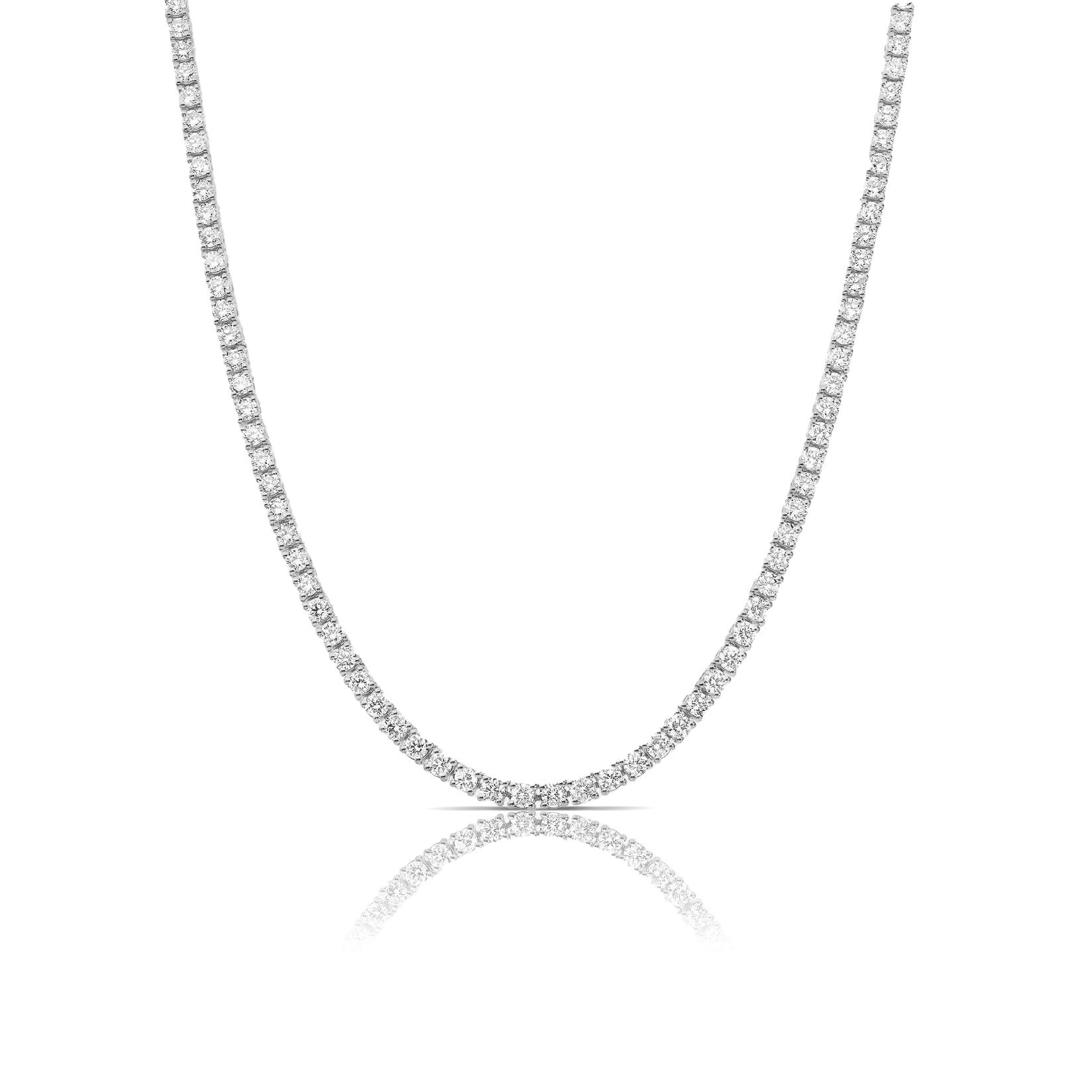 14kt White Gold 3.00 CTW Petite Diamond Tennis Necklace