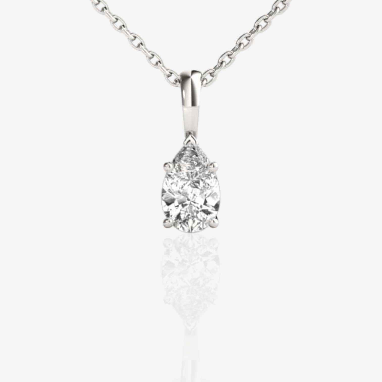 Design Your Own Pear Cut Solitaire Diamond Pendant Setting