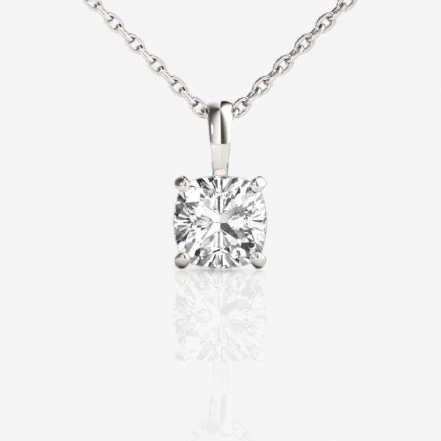 Design Your Own Cushion Cut Solitaire Diamond Pendant Setting