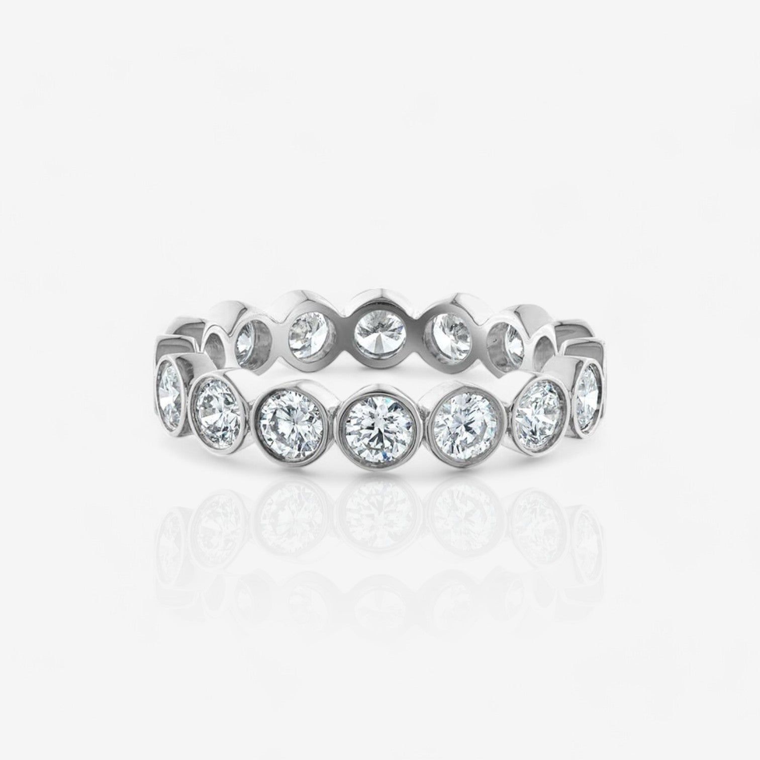 Round-Cut Lab Diamond Bezel Set Eternity Ring