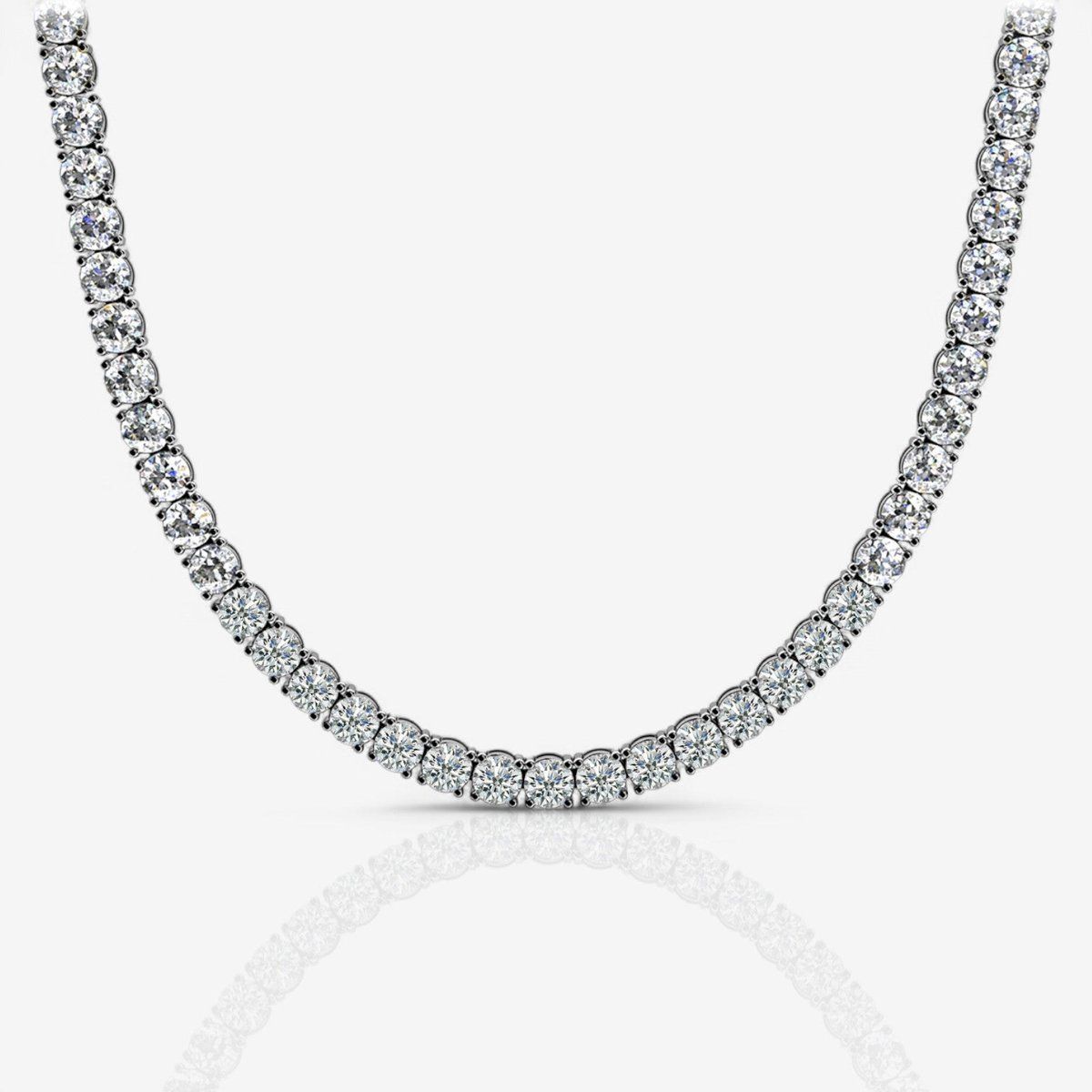 Four-Prong Lab-Grown Diamond Riviera Tennis Necklace