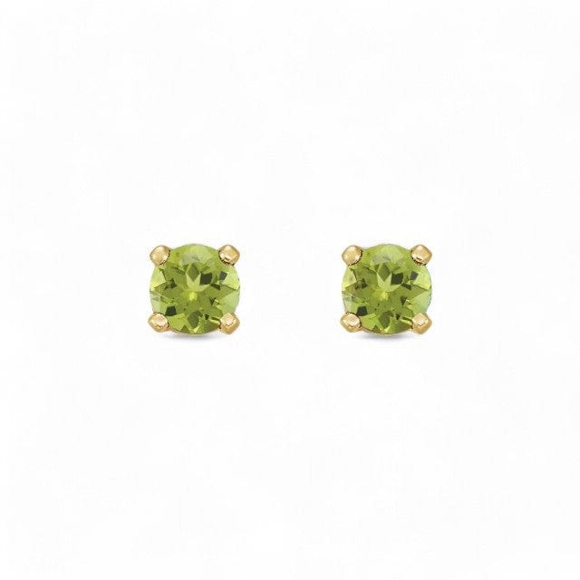 14kt Gold Children's Birthstone Stud Earrings - Peridot