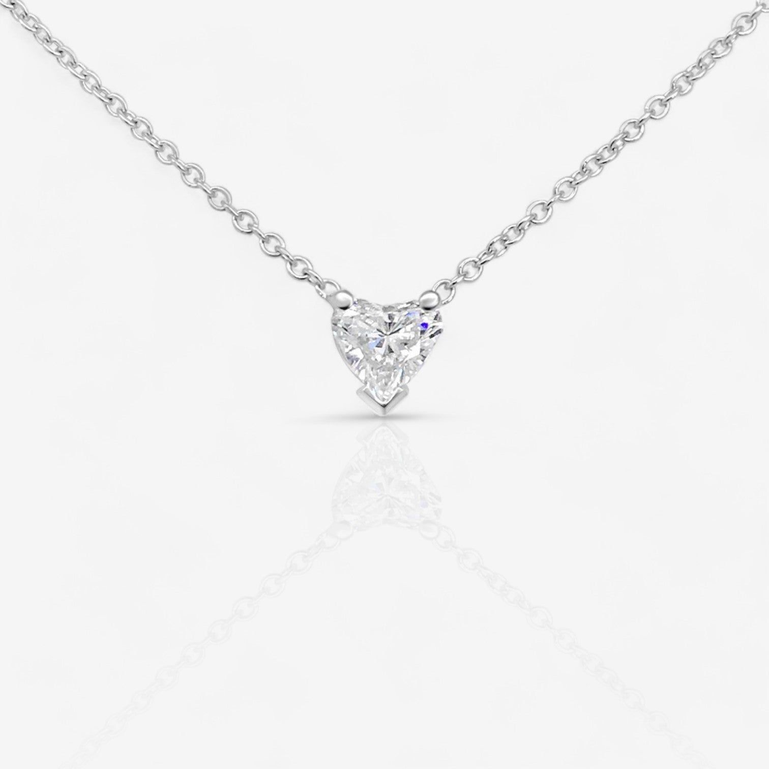 Design Your Own Heart Cut Solitaire Diamond Pendant Setting