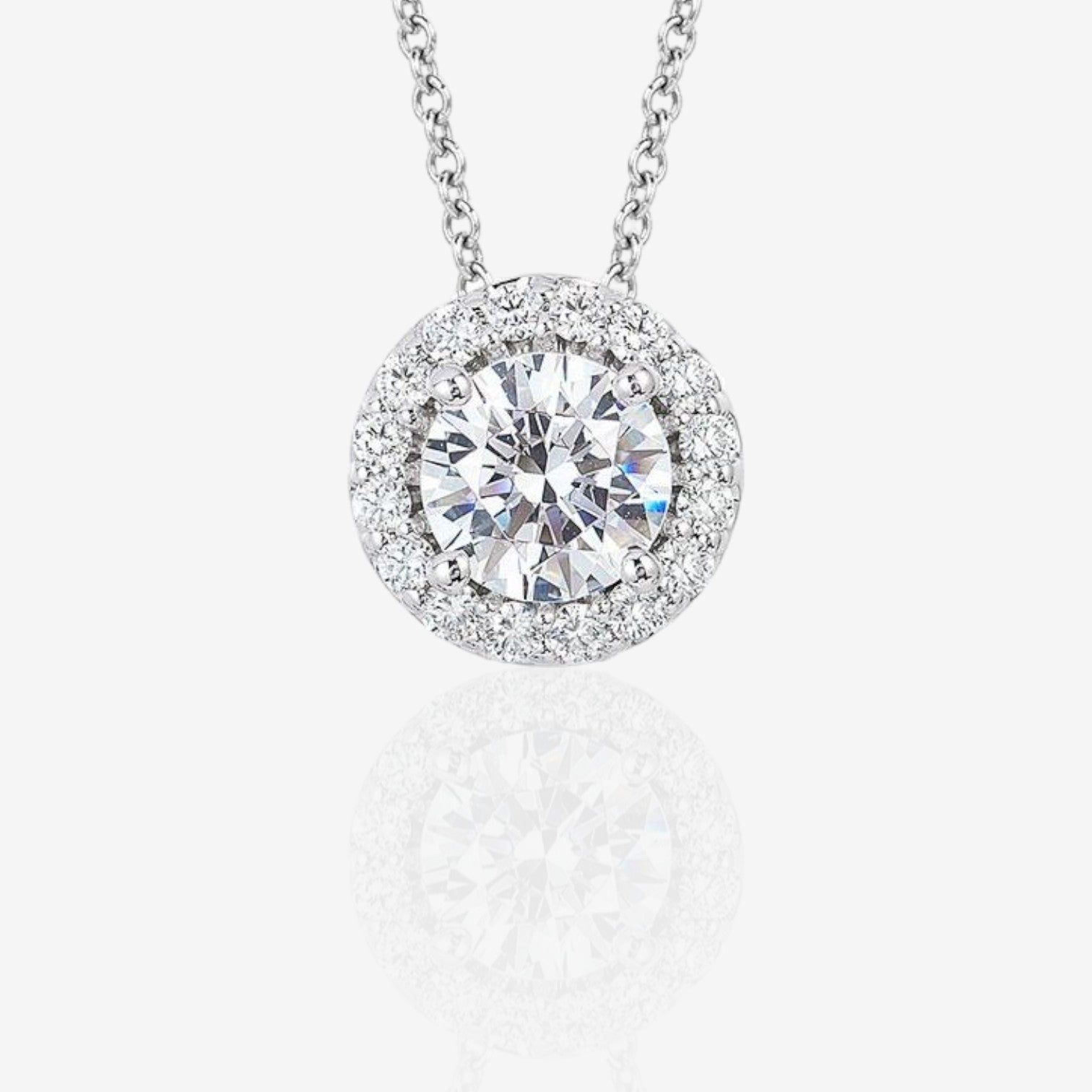 Design Your Own Round Halo Lab-Grown Diamond Pendant Setting