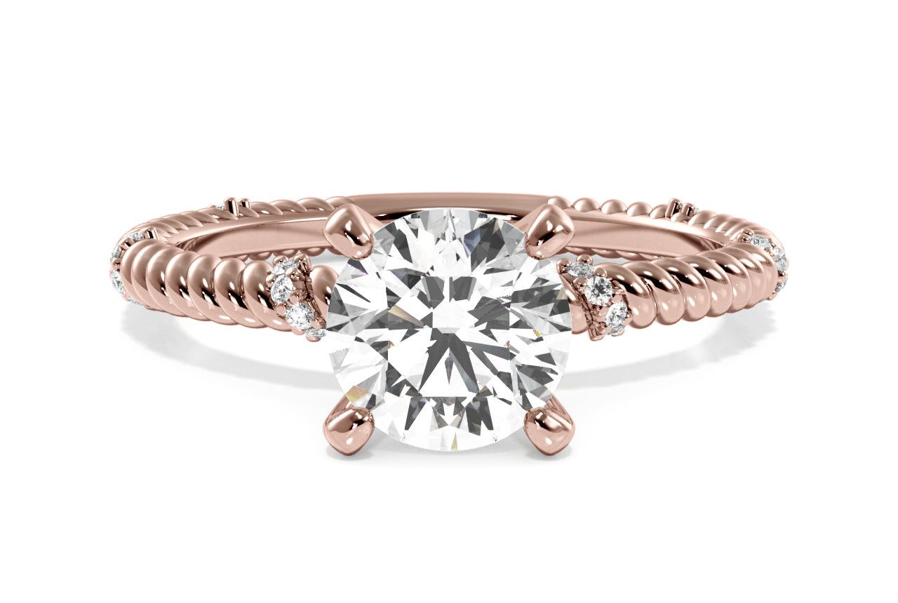 The Hailey Cushion Cut Platinum Twisted Rope Diamond Engagement Ring