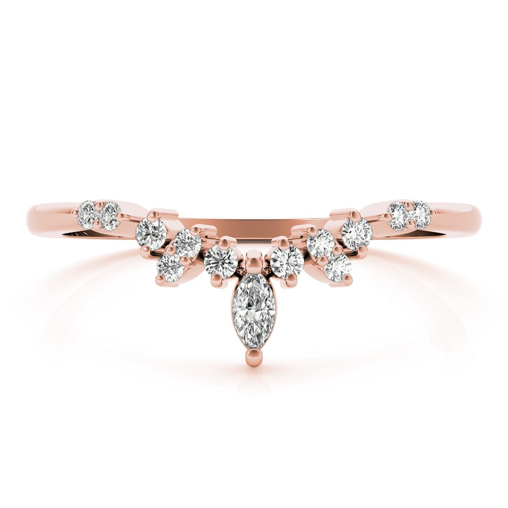 Women's 0.19 CTW Petite Round & Marquise Chevron Lab Diamond Wedding Ring