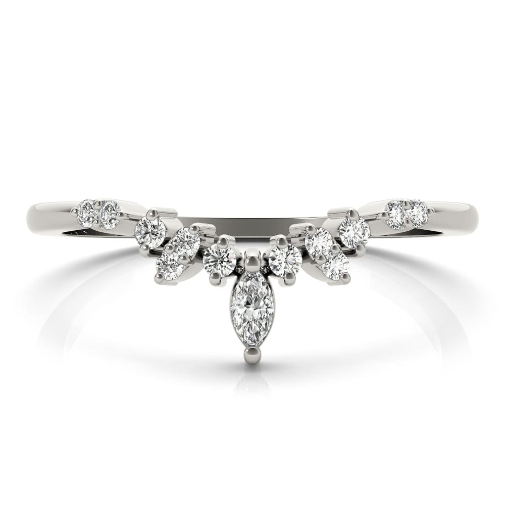 Women's 0.19 CTW Petite Round & Marquise Chevron Lab Diamond Wedding Ring