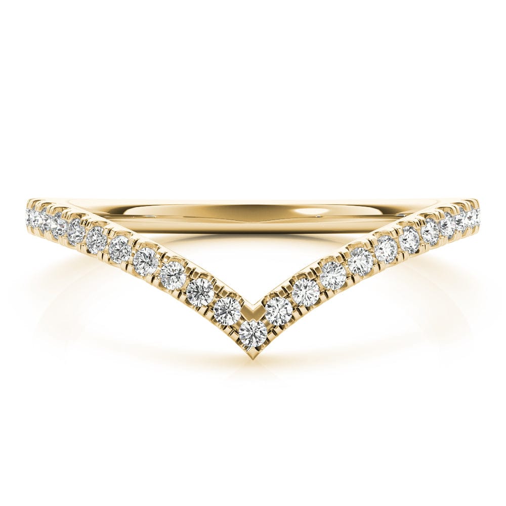 Women's 0.20 CTW French-Set Lab-grown Diamond Chevron Wedding Ring