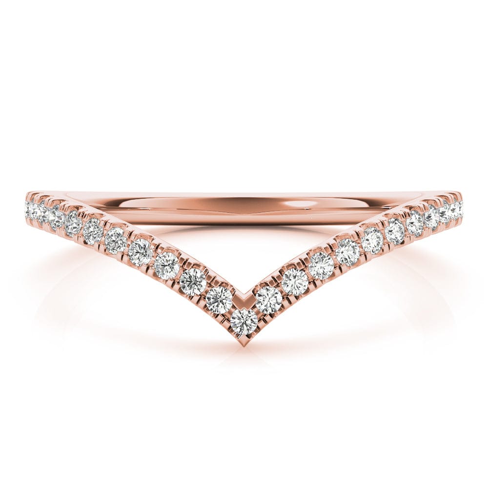 Women's 0.20 CTW French-Set Lab-grown Diamond Chevron Wedding Ring