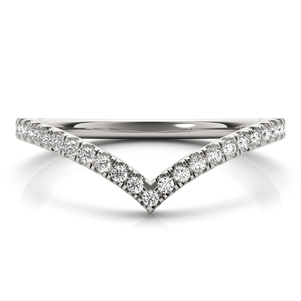 Women's 0.20 CTW French-Set Lab-grown Diamond Chevron Wedding Ring
