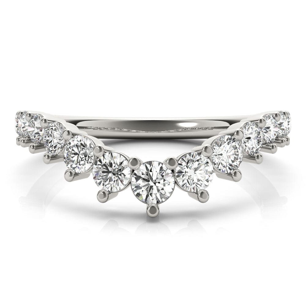 Women's 0.75 CTW Graduated Round Lab Diamond Chevron Wedding Ring