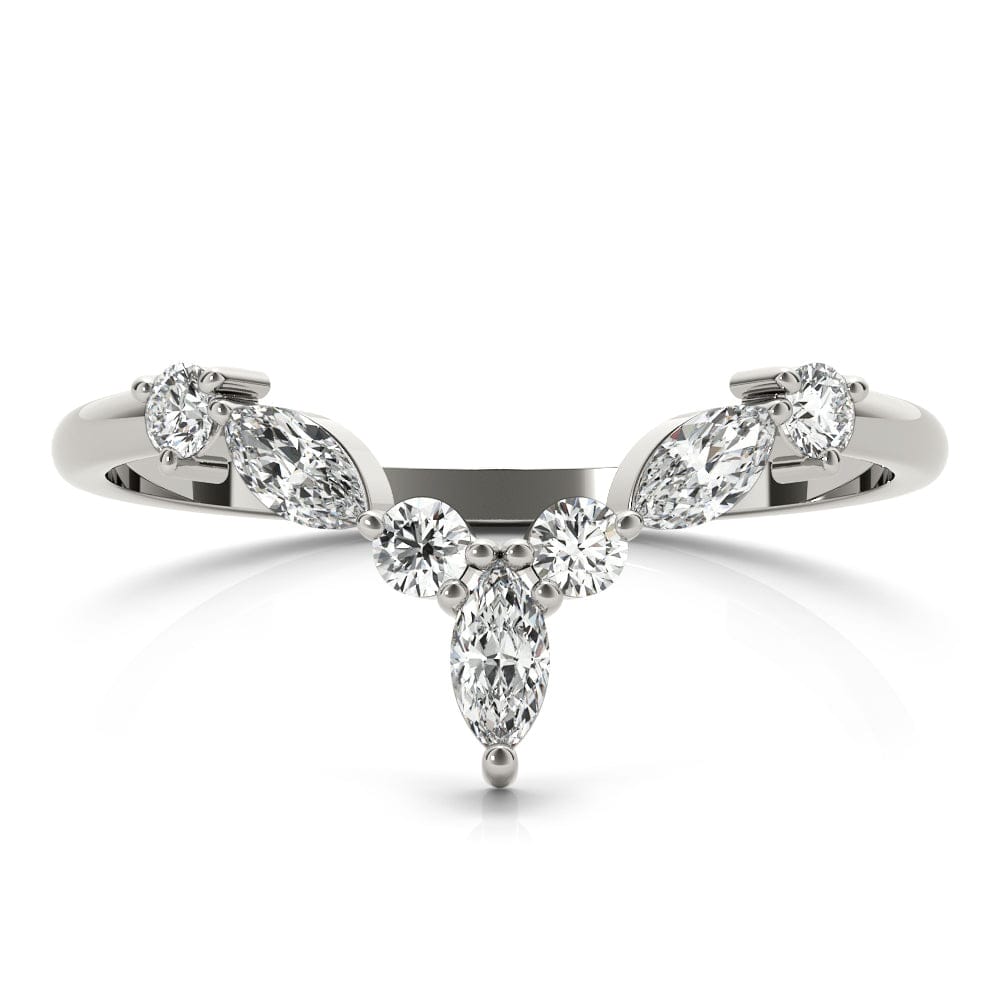 Women's 0.38 CTW Marquise & Round Lab-grown Diamond Chevron Wedding Ring