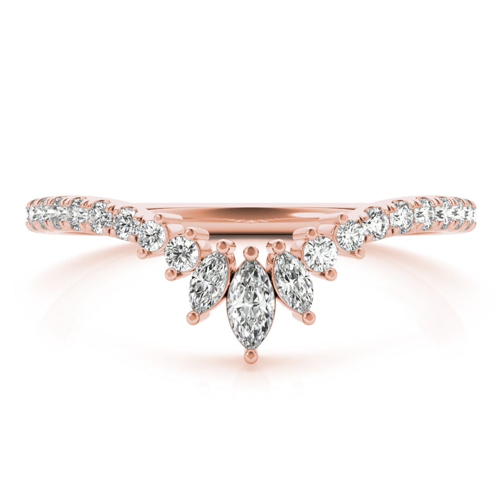 Women's 0.32 CTW Graduated Marquise & Round Lab Diamond Chevron Wedding Ring