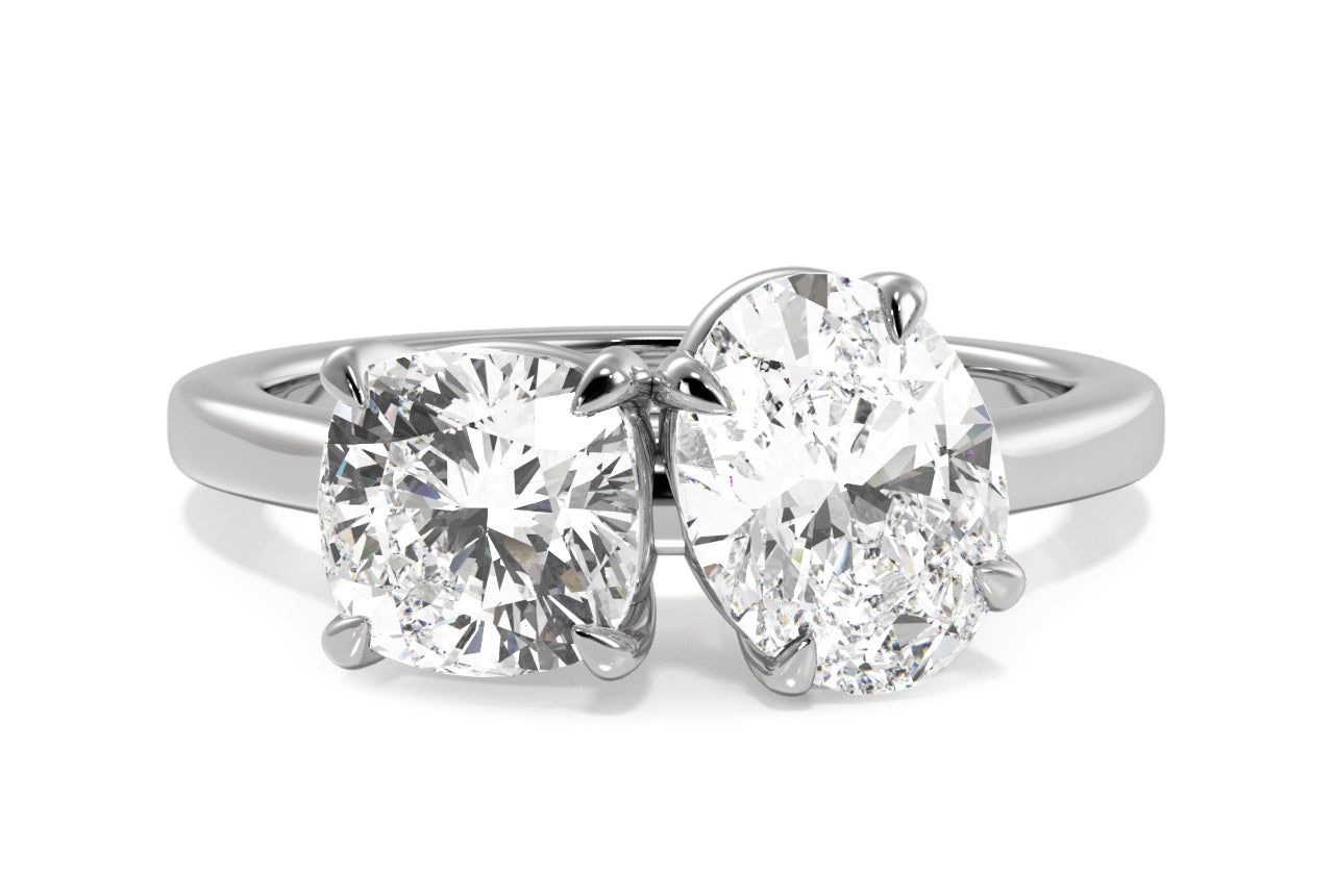 Toi et Moi Personalized / 3.01 Carat Oval Lab Diamond