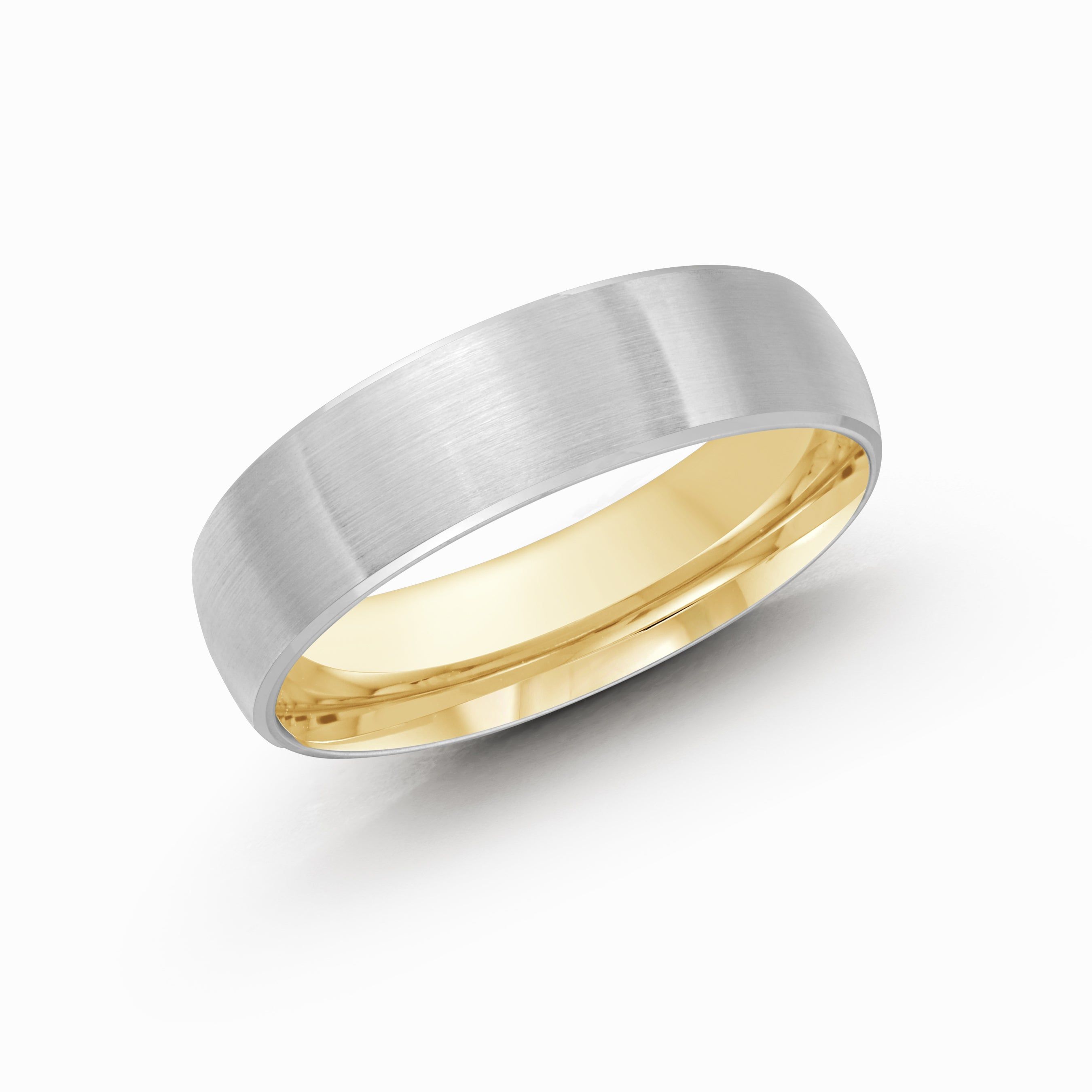 Men's 6mm Two-tone Satin-finish Comfort-fit Wedding Ring