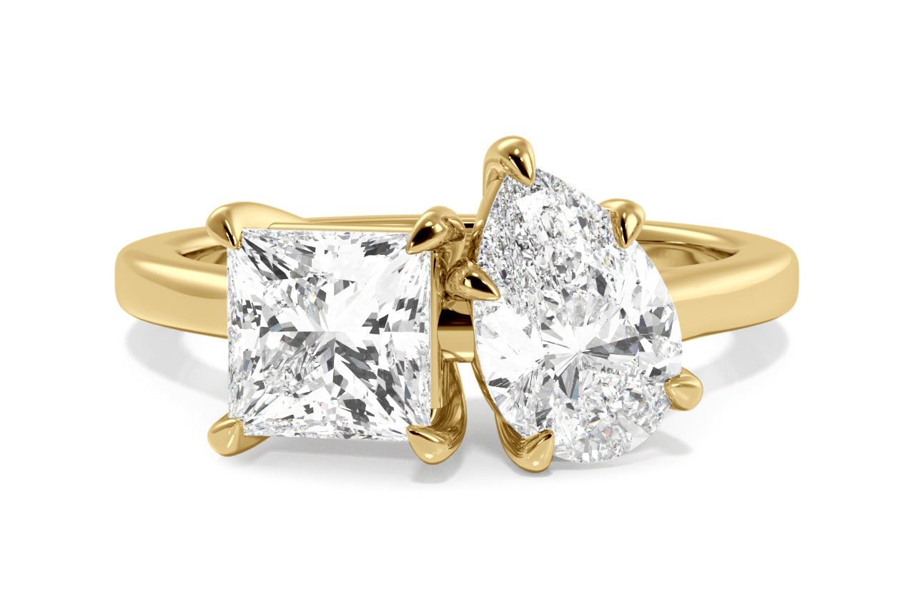 Toi et Moi Personalized / 0.22 Carat Princess Lab Diamond