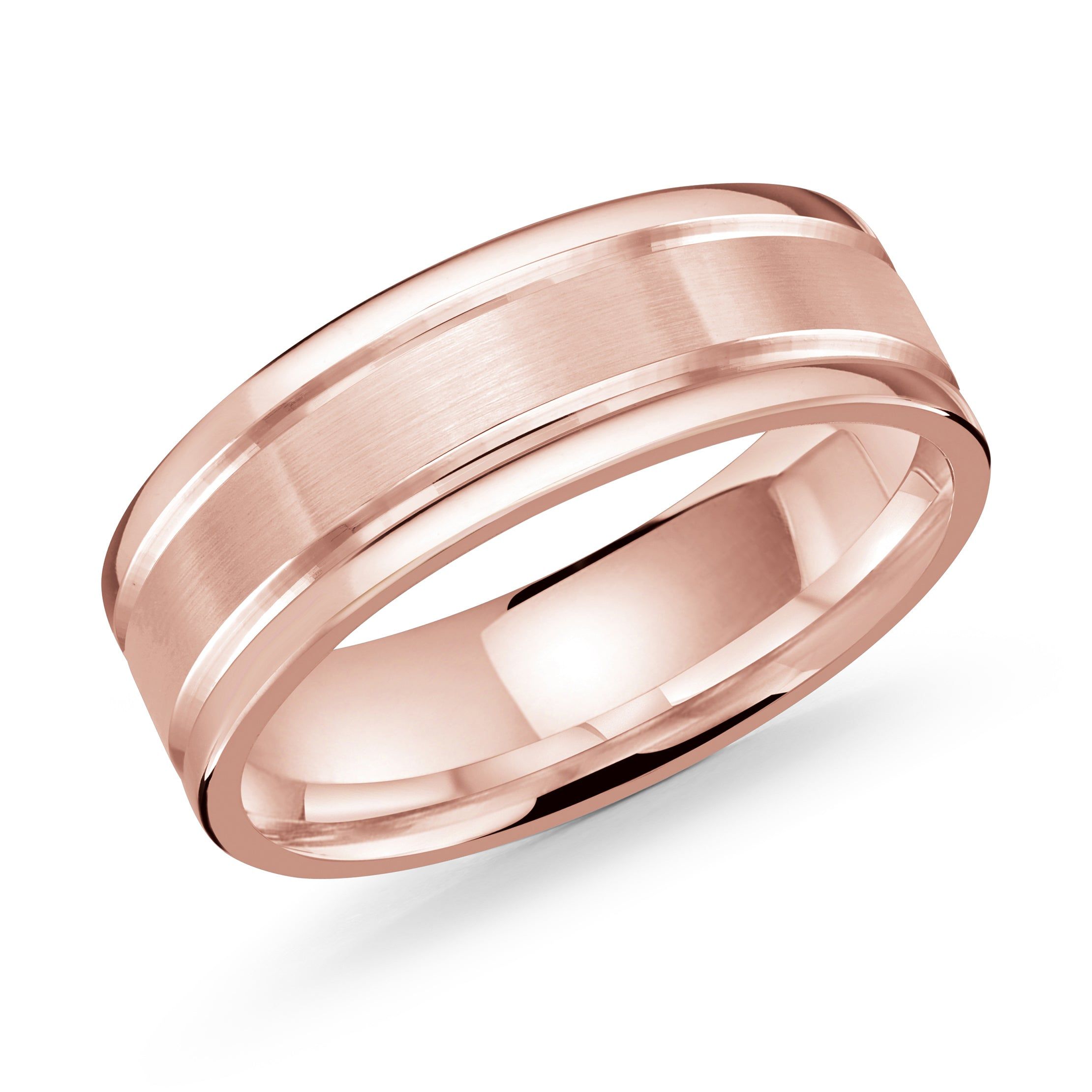 Men's 7mm Brushed And Beveled Wedding Ring