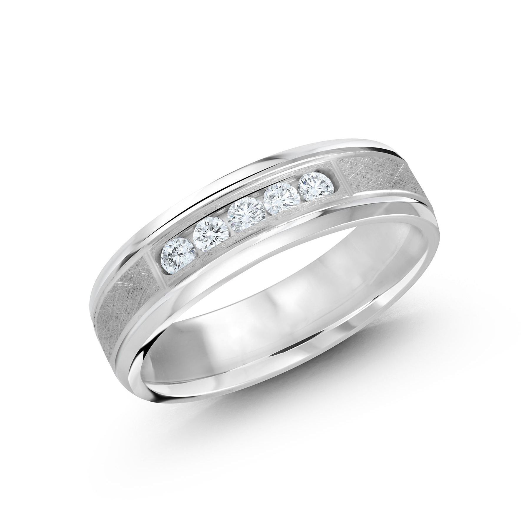 Men's 6mm 0.25 CTW Channel-set Diamond Wedding Ring