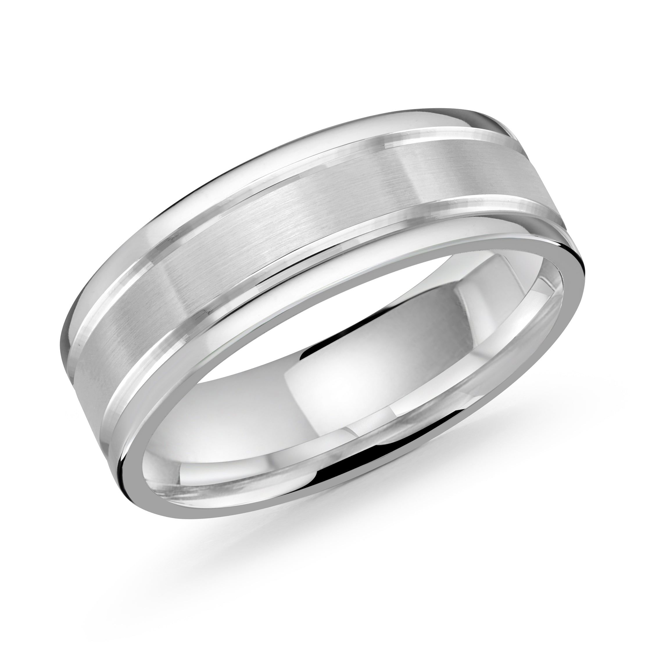 Men's 7mm Brushed And Beveled Wedding Ring