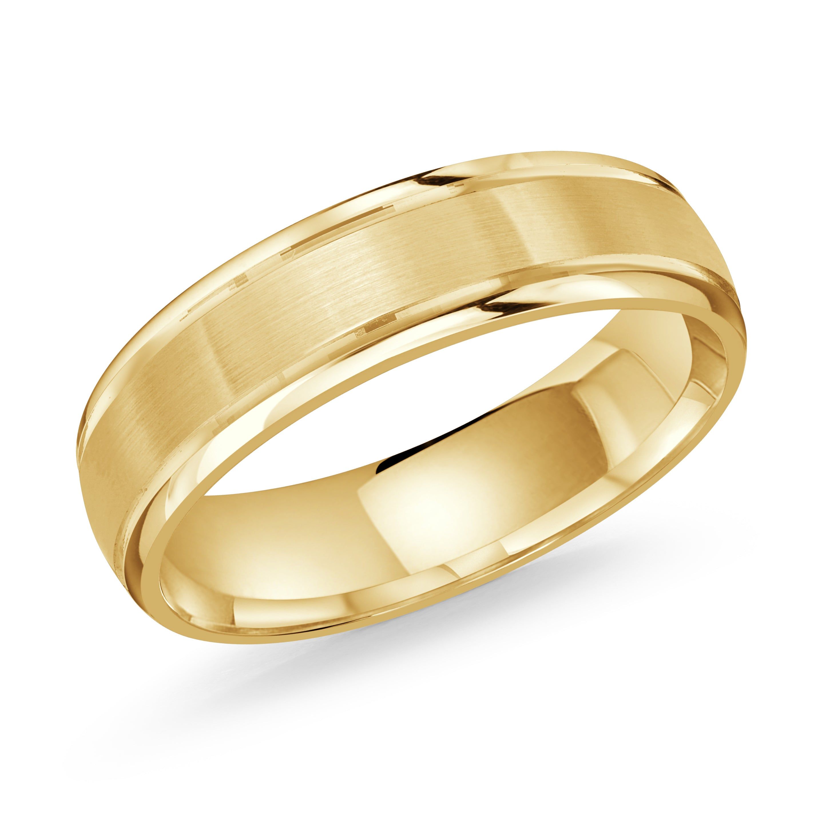 Men's 6mm Satin-finish Polished Edge Wedding Ring