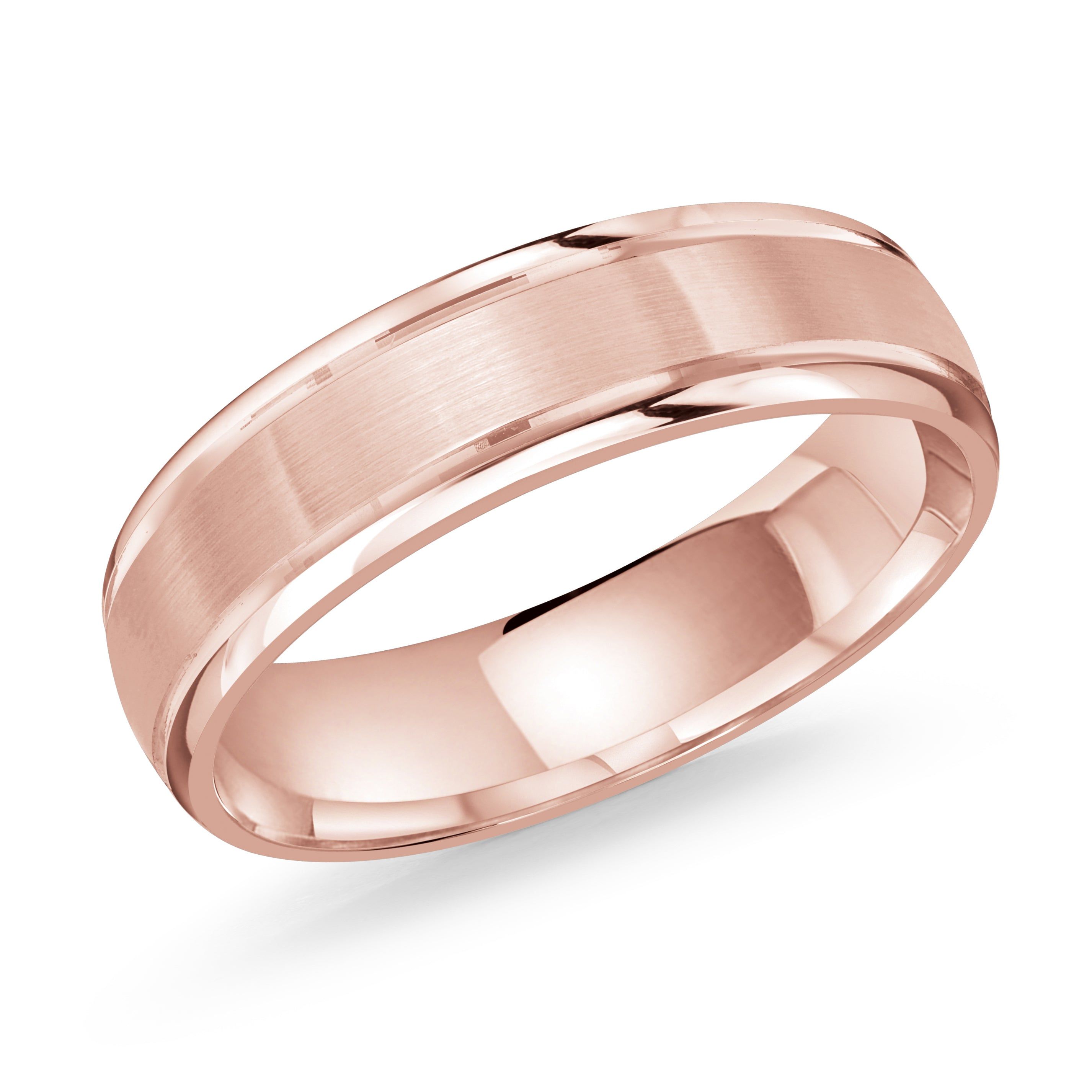 Men's 6mm Satin-finish Polished Edge Wedding Ring
